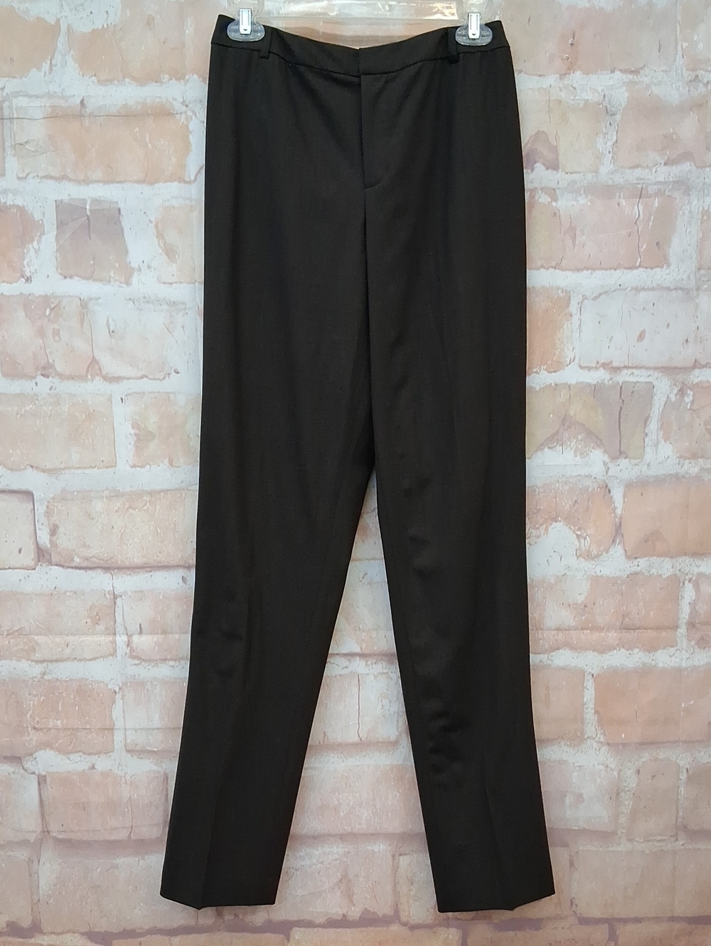 Women's Tailored Brown Dress Pants - Sleek Straight Leg